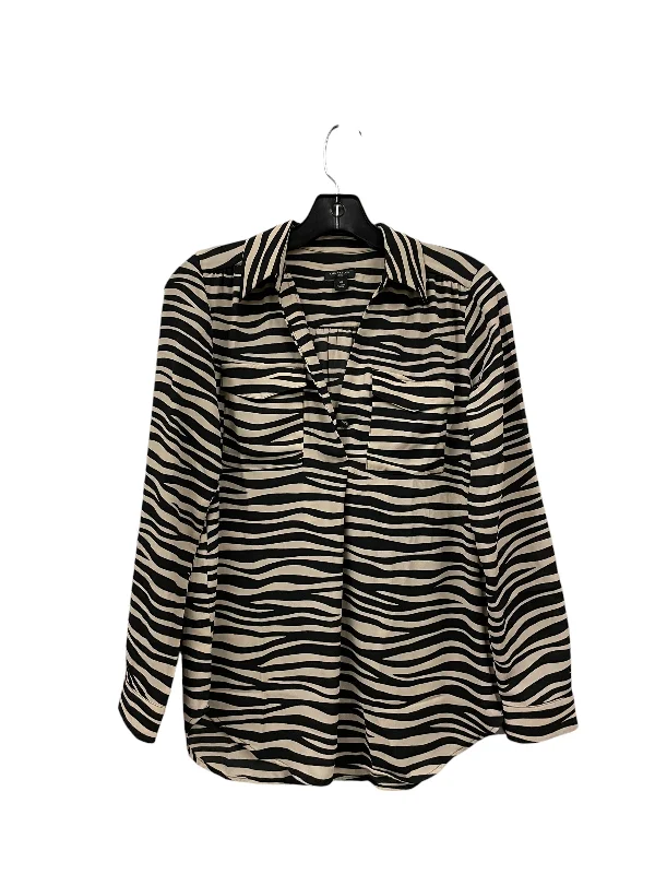 Top Long Sleeve By Ann Taylor In Zebra Print, Size: Xs Masculine Men's Thick