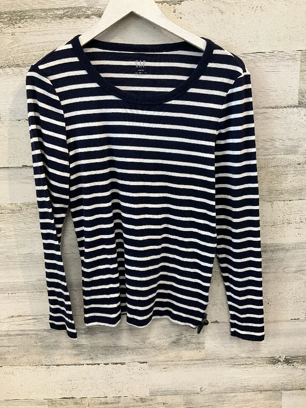 Top Long Sleeve By Gap In Blue & White, Size: L Dynamic Men's High