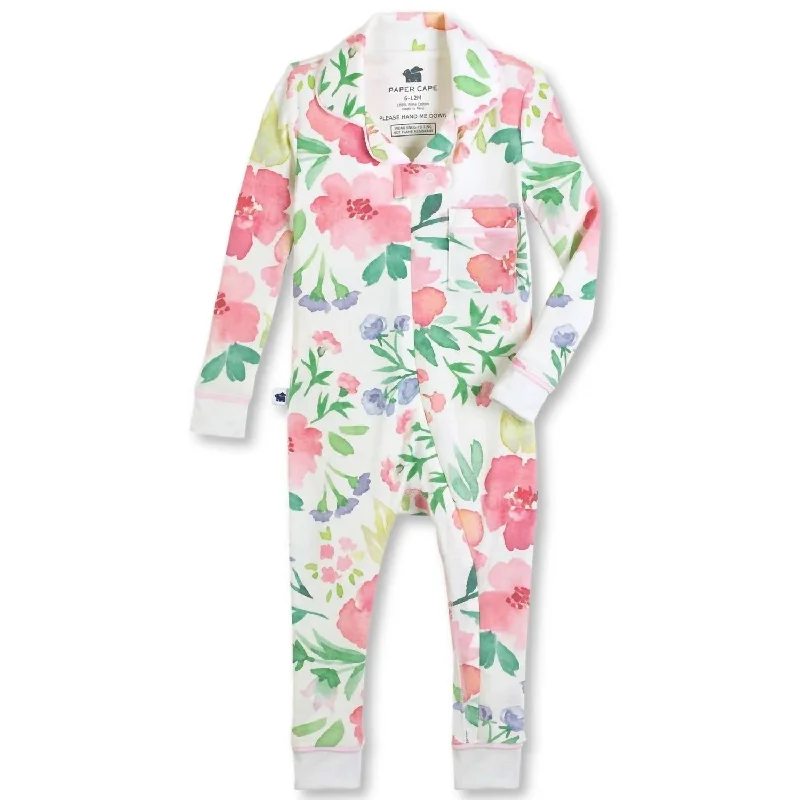 Floral Pima Cotton Pajamas In Watercolor Practical Men's Quick