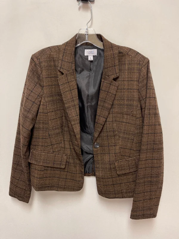 Blazer By Croft And Barrow In Black & Brown, Size: M Modern Men's Geometric