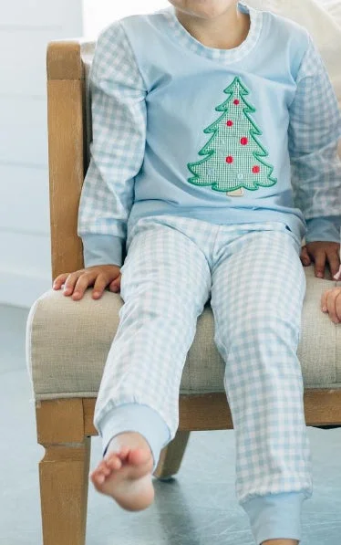 Preorder BLP0749 NO MOQ Christmas Tree blue plaid long-sleeved pants pajamas set Trendy Men's Oversized Preorder BLP0749 NO MOQ Christmas Tree blue plaid long-sleeved pants pajamas set Trendy Men's Oversized