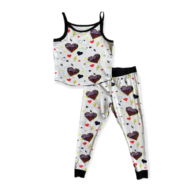 Girl's Joan Jett Pattern Bamboo Pajama Set In Multi Casual Men's Japanese 