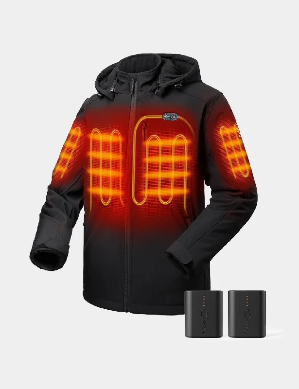 Bundle Deal - Men's Dual Control Heated Jacket (Chest Heating) & Extra Mini 5K Battery Unique Men's Upcycled