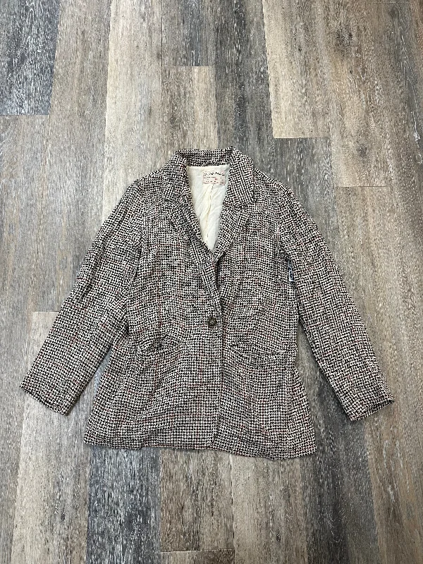Blazer By We The Free In Plaid Pattern, Size: Xs Sleek Men's Metallic