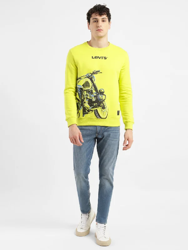Men's Solid Green Crew Neck Sweatshirt Earthy Men's Sustainable 