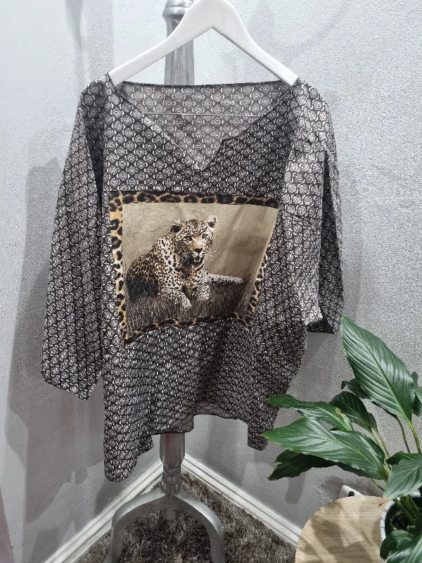 African Leopard Shirt (3XL) Earthy Men's Hemp