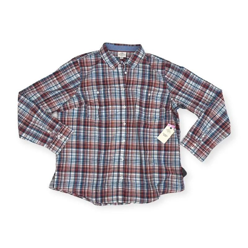 Top Long Sleeve By St Johns Bay In Plaid Pattern, Size: Xxl Vacation