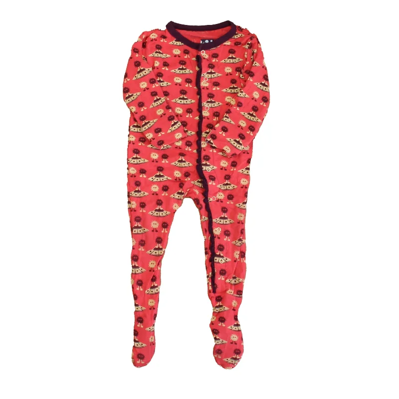 Kickee Pants Girls Pink | Maroon Spaceships 1-piece footed Pajamas Trendy Men's Scandinavian Kickee Pants Girls Pink | Maroon Spaceships 1-piece footed Pajamas Trendy Men's Scandinavian