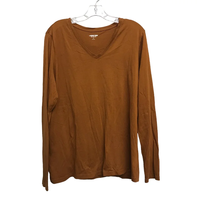 Top Ls By Lands End In Brown, Size:L Laid