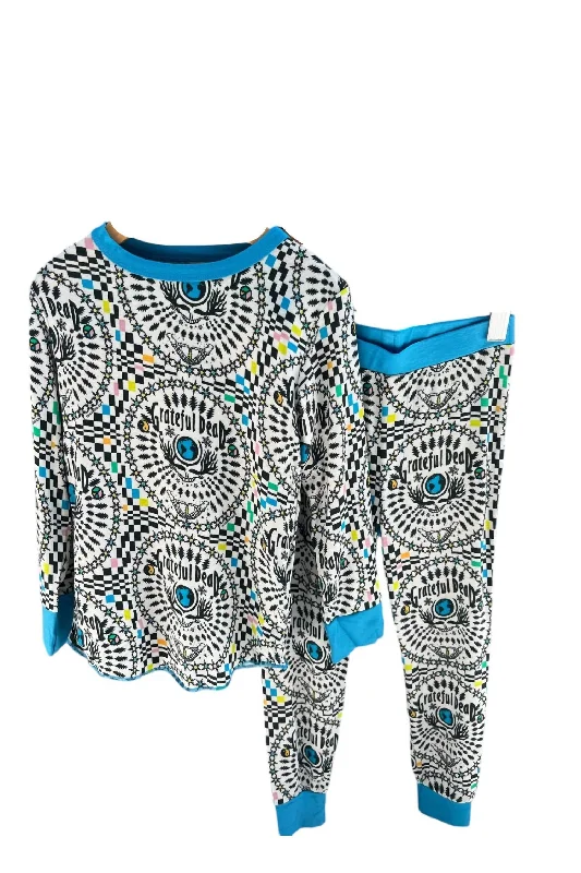 Kid's Grateful Dead Bamboo Thermal Set In Blue Sharp Men's Italian