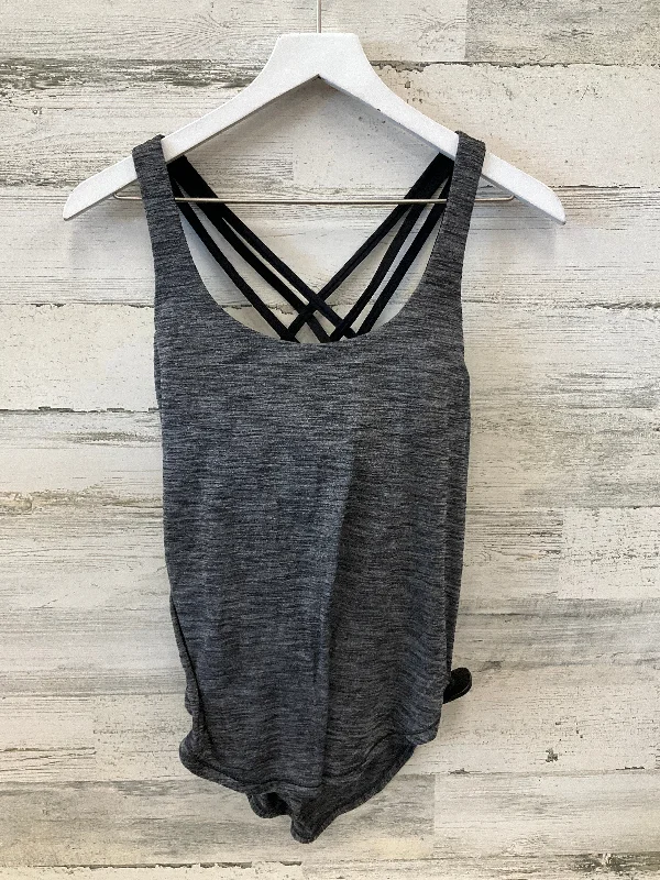 Athletic Tank Top By Lululemon In Black & Grey, Size: 8 Sporty Men's Athleisure 