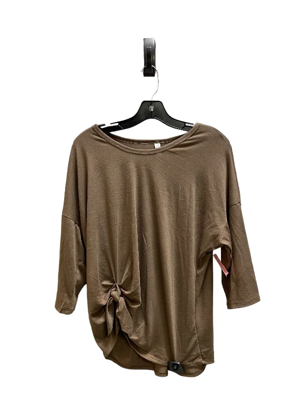 Top Long Sleeve By Perseption Concept In Brown, Size: S Trendy Men's Scandinavian