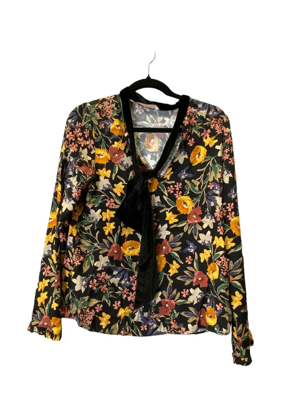 Top Long Sleeve By Zara In Floral Print, Size: S British Gentleman Style