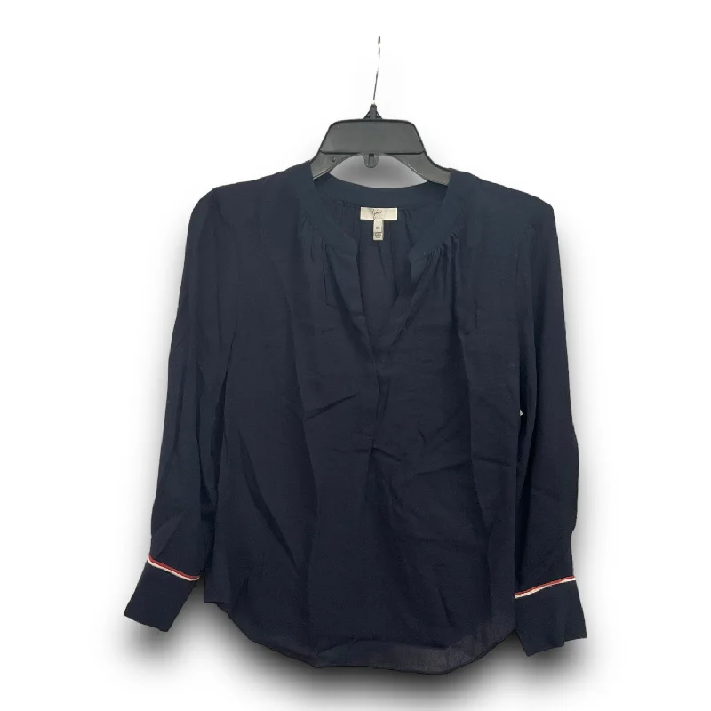 Top Long Sleeve By Joie In Navy, Size: Xs Minimalist Men's Casual 