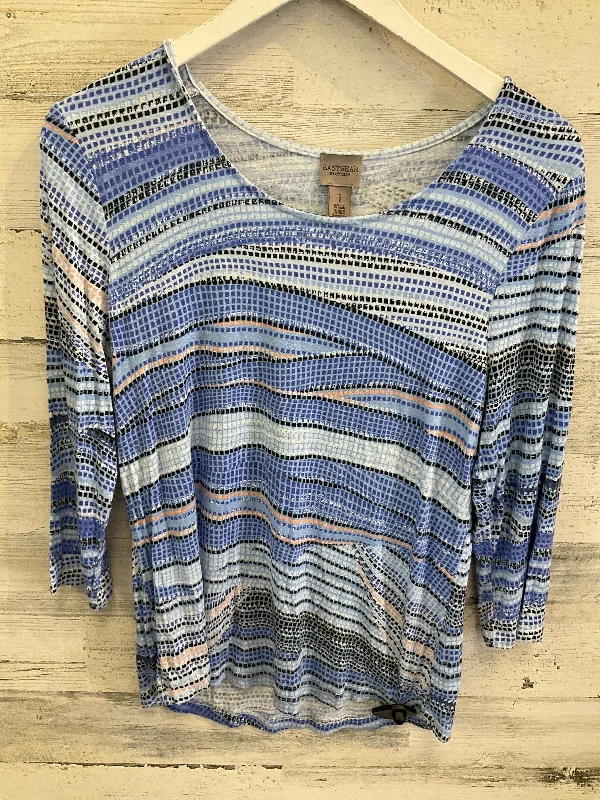 Top 3/4 Sleeve By Chicos In Blue, Size: M Athletic Men's High