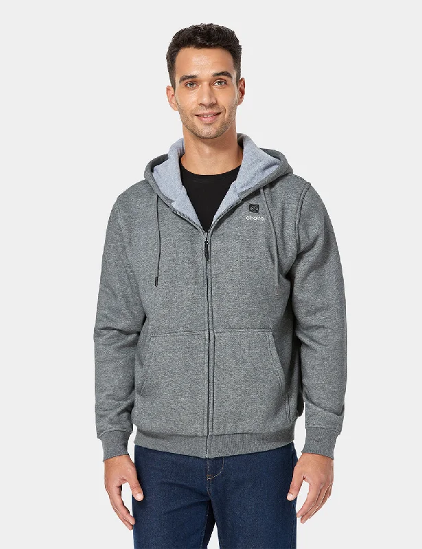 Unisex Heated Fleece Hoodie - Flecking Gray Hip Men's Retro