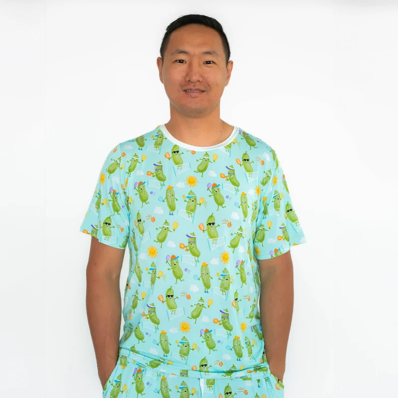 Pickle Power Men's Short Sleeve Pajama Top Earthy Men's Sustainable 