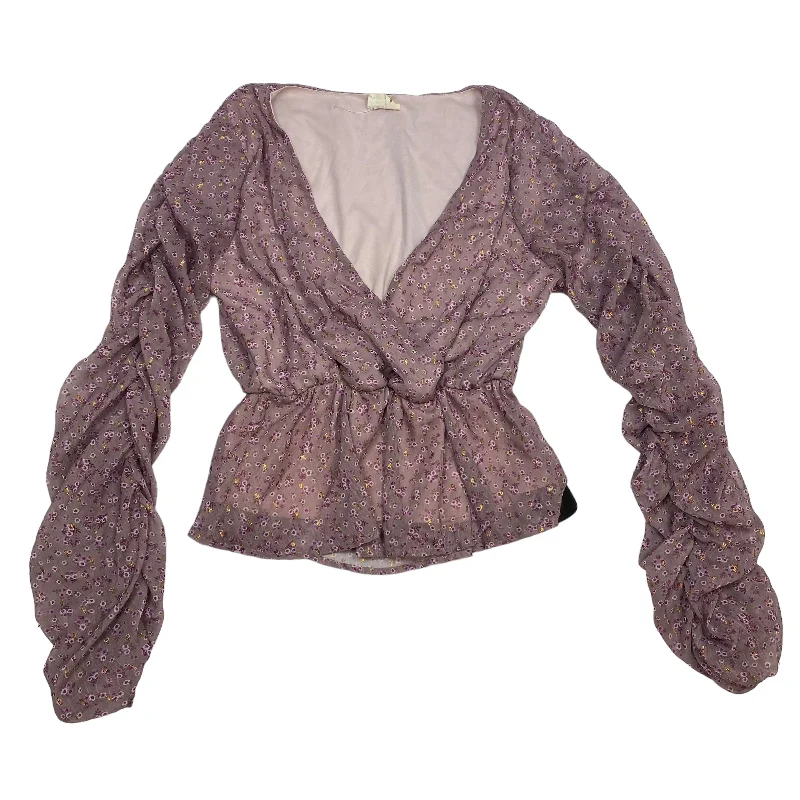 Top Long Sleeve By Peach Love Cream California In Purple, Size: S Sporty Men's Tennis