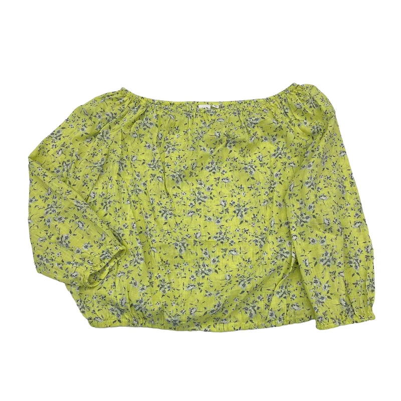 YELLOW TOP 3/4 SLEEVE by GAP Size:S Masculine Men's Thick