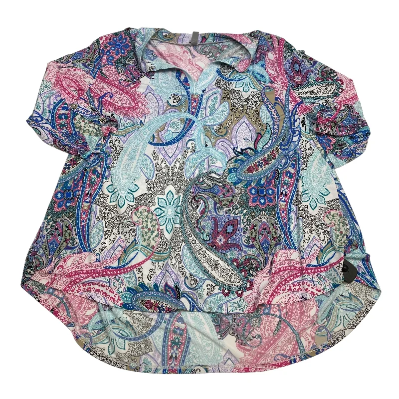 Top 3/4 Sleeve By Honeyme In Multi-colored, Size: Xxxl Sharp Men's Italian
