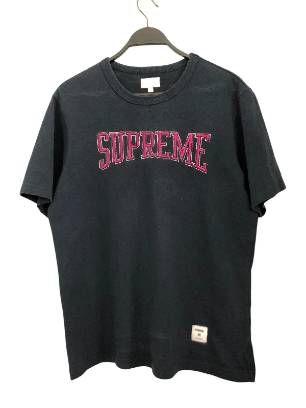 Supreme/T-Shirt/M/Cotton/NVY/Pink lettering chest Dynamic Men's Glow