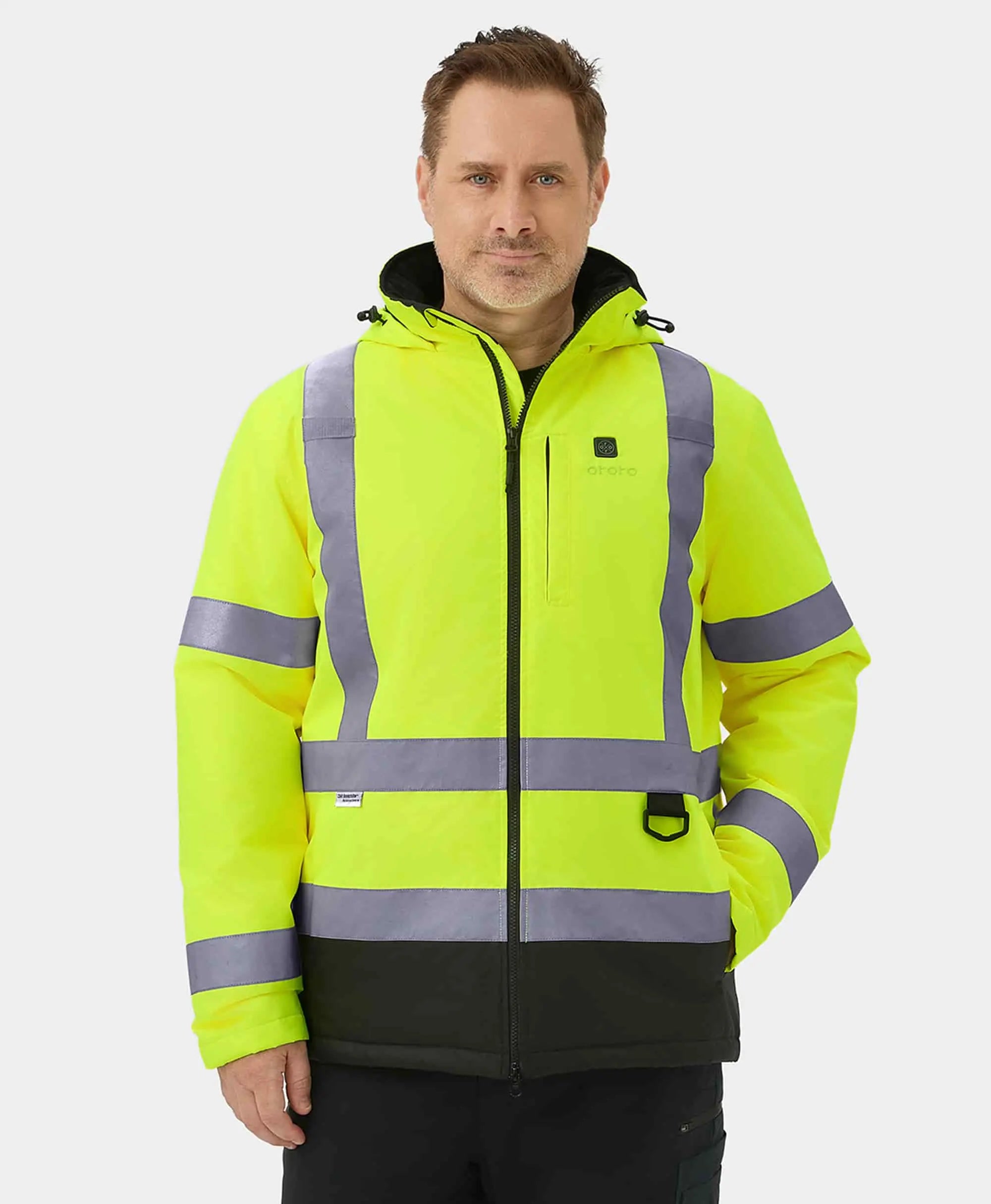 Flagstaff Men's Heated High-Visibility Jacket Cozy Men's Sherpa