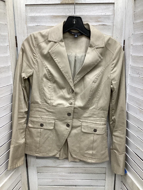 Blazer By White House Black Market In Tan, Size: 0 Cool Men's Distressed