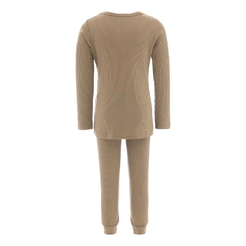 Beige Striped Modal Outfit Gym