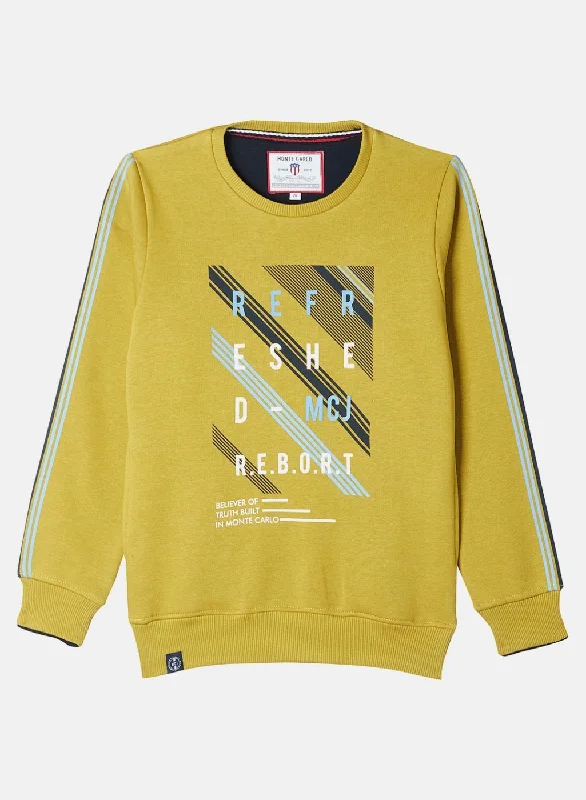 Boys Green Printed Sweatshirt Modern Men's 