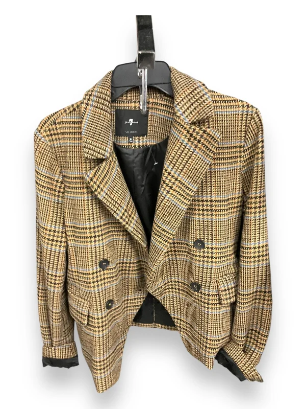 Blazer By 7 For All Mankind In Plaid Pattern, Size: M Streetwear Style