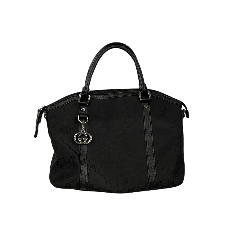 GUCCI/Hand Bag/Monogram/Nylon/BLK/GG CHARM DOME Refined Men's Hand