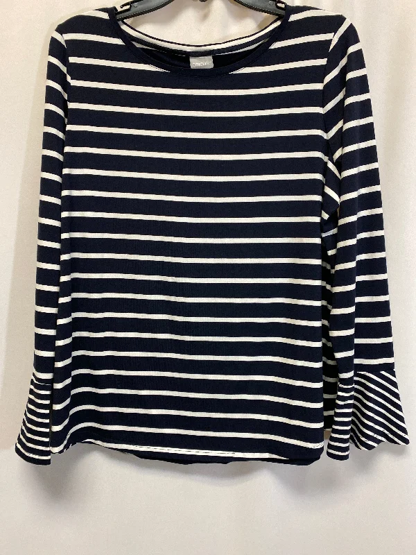 Top Long Sleeve By Chicos In Navy, Size: L Elegant Men's Cashmere
