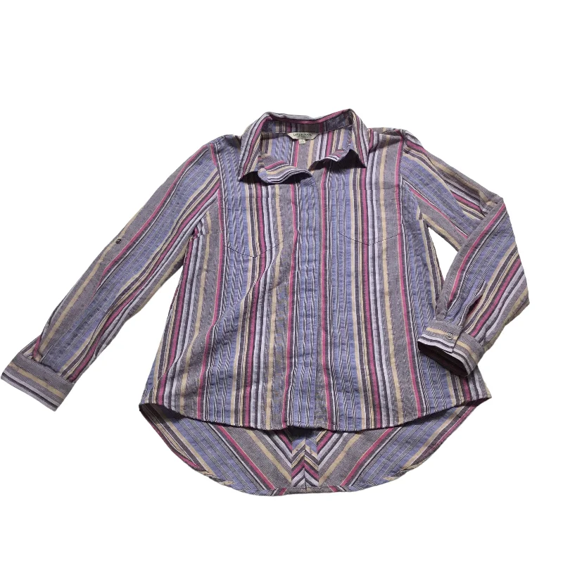 Top Long Sleeve By Liverpool In Striped Pattern, Size: S Tailored