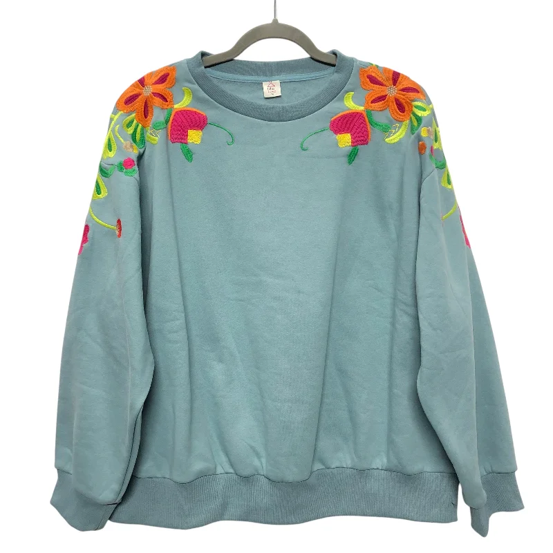 Sweatshirt Crewneck By Clothes Mentor In Blue, Size:1X Casual Men's Japanese 