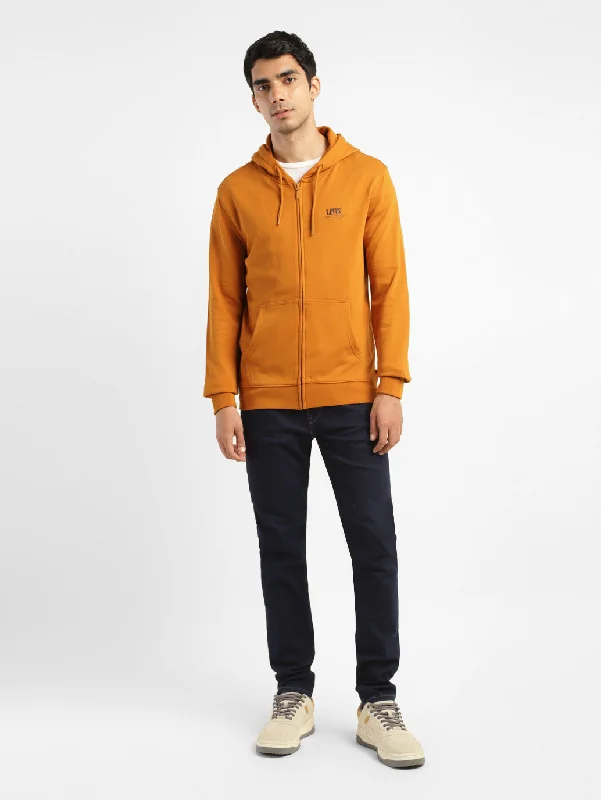 Men's Solid Brown Hooded Sweatshirt Beach