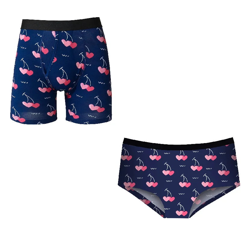 Matching Pairs Cheeky/Boxer - CherryHearts Monochromatic Office Style