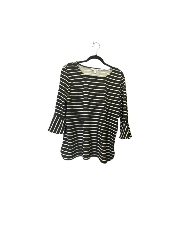 Top 3/4 Sleeve By Croft And Barrow In Striped Pattern, Size: Xl Laid