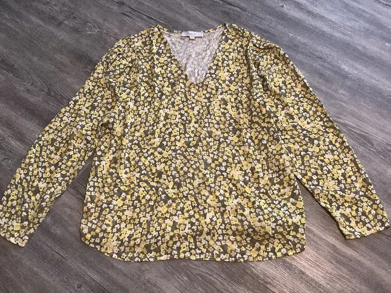 Top Long Sleeve By Loft In Yellow, Size: Xl Hip Men's Retro
