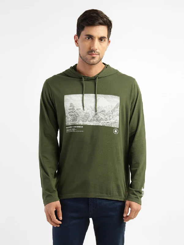 Men's Graphic Print Hooded Sweatshirt Street