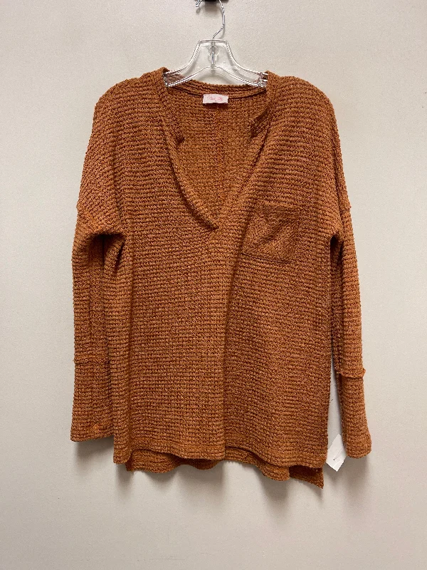 Top Long Sleeve By Pink Lily In Orange, Size: S Monochromatic Office Style