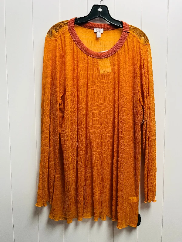 Top Long Sleeve By Logo In Orange, Size: Xl Refined Men's Classic 