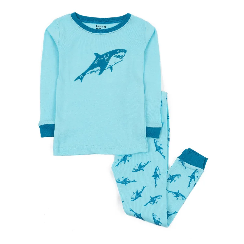 Kids Two Piece Cotton Pajamas Sharks Cclassic Men's Tweed