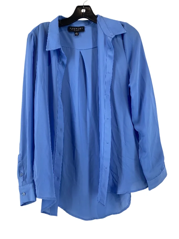 Top Long Sleeve By Laundry In Blue, Size: Xs Polished Men's Satin