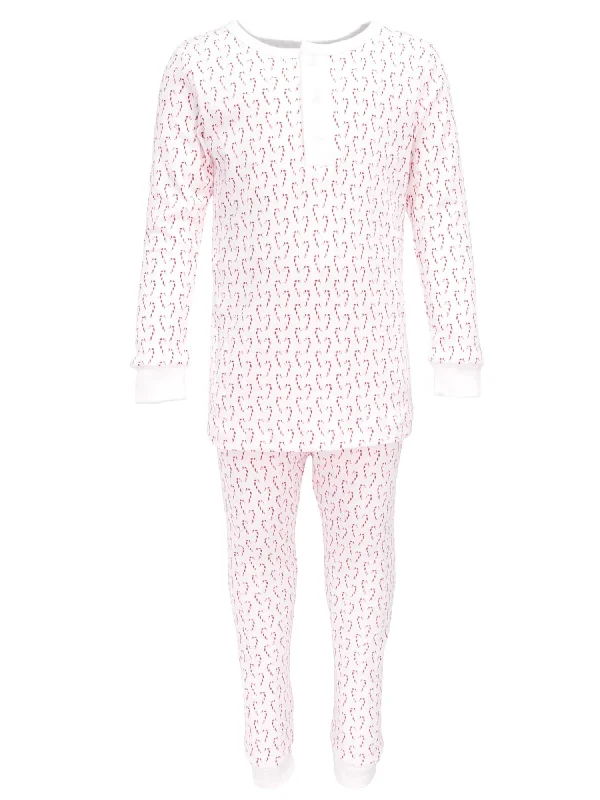 Boy's Pima Cotton Christmas 2 Pc Pj's In Candy Cane Business
