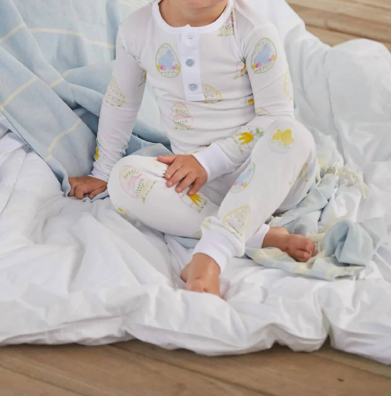 Printed Pajamas In Easter Eggs Cozy Men's Winter