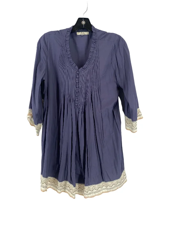 Tunic 3/4 Sleeve By Ya In Blue, Size: L Dynamic Men's Glow