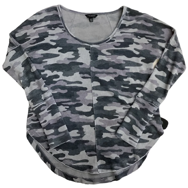 Top Long Sleeve By Lucky Brand In Camouflage Print, Size: Xs Business