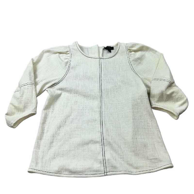 Top Long Sleeve By Current Air In Cream, Size: Xs Sleek Men's Metallic