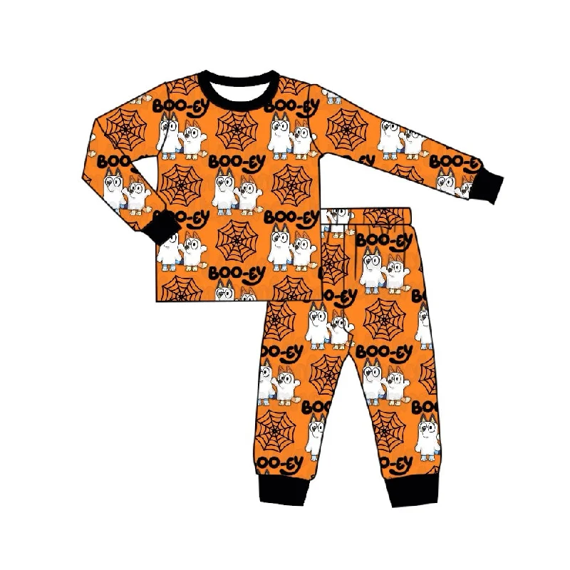 Preorder BLP0727 NO MOQ boo-ey bluey Spider web orange long sleeve pants pajamas set Confident Men's Power Preorder BLP0727 NO MOQ boo-ey bluey Spider web orange long sleeve pants pajamas set Confident Men's Power