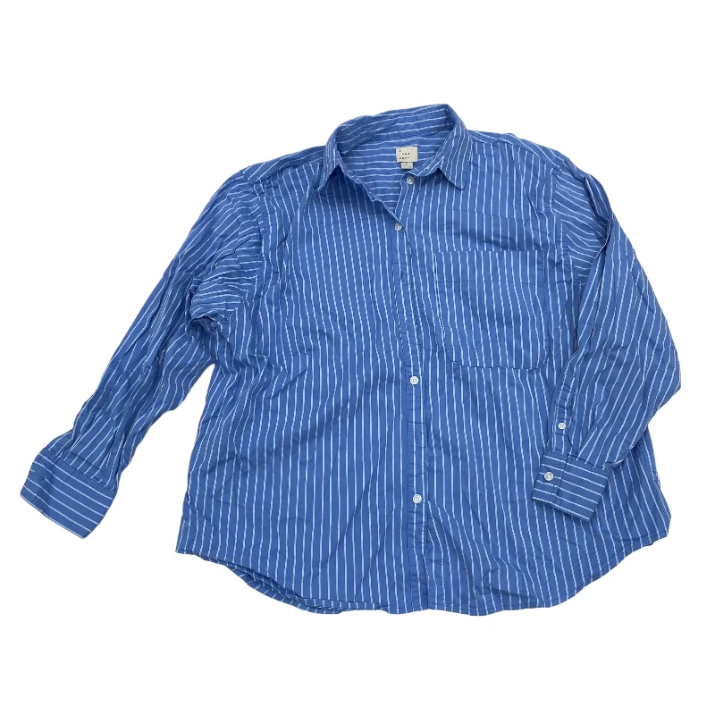 BLUE TOP LS by A NEW DAY Size:M Relaxed Men's Beach